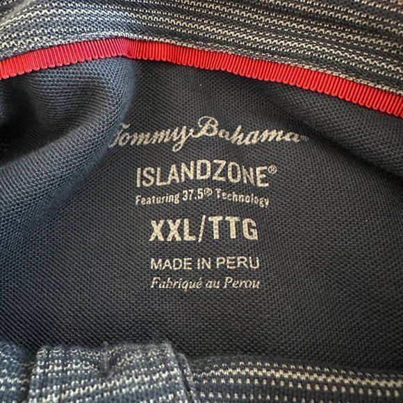 Tommy Bahama Island Zone Blue Gray Striped Pocket Polo Size XXL - Picture 12 of 12
